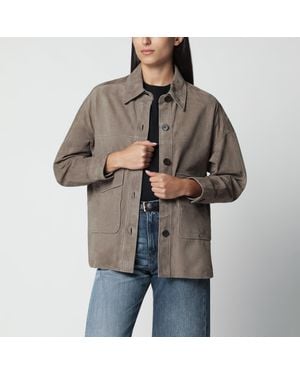 Arma Taupe Kaylee Suede Shirt Jacket - Gray