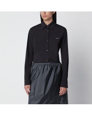 Miu Miu Stretch Poplin Shirt - Black