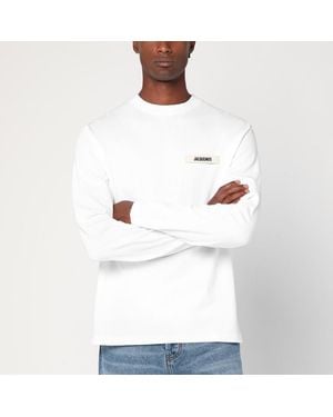 Jacquemus Long-Sleeved Cotton T-Shirt - White