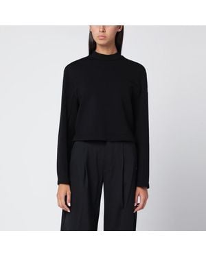 Moncler x Edward Enninful Felpa nera con orlo asimmetrico - Nero
