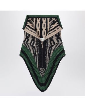Dries Van Noten Champagne Jacquard Wool Collar - Green