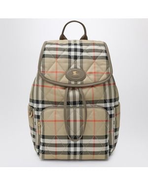 Burberry Check Horseshoe Backpack - Metallic