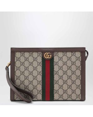 Gucci Mittelgroße Mappe Ophidia Aus Gg-Supreme-Stoff - Mettallic