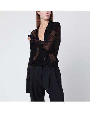 Francesco Murano Semi-Transparent Blouse - Black