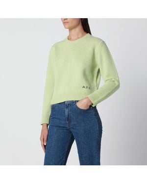 A.P.C. Rundhalspullover Limettengrün Aus Wolle