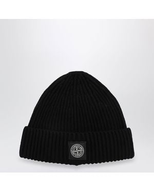 Stone Island Compass Patch Beanie - Black