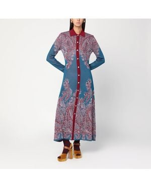 Etro Multicoloured Cardigan Long Dress - Blue