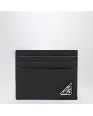 Prada Saffiano Leather Credit Card Holder - Black
