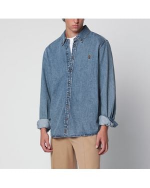 Ami Paris Ami De Coeur Used Denim Shirt - Blue
