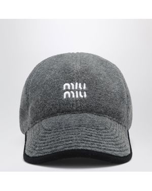 Miu Miu Fleece Baseball Hat - Grey