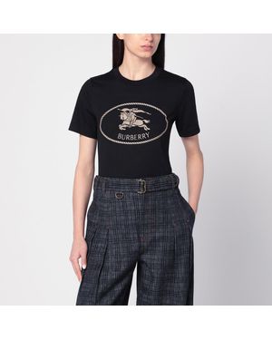 Burberry T Shirt With Equestrian Knight Design in Black | Lyst