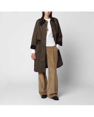 Barbour Veste Longue En Coton Ciré, Vert