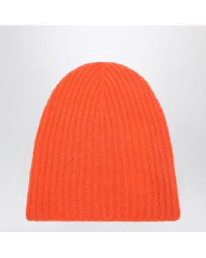 Roberto Collina Cashmere Ribbed Beanie - Orange