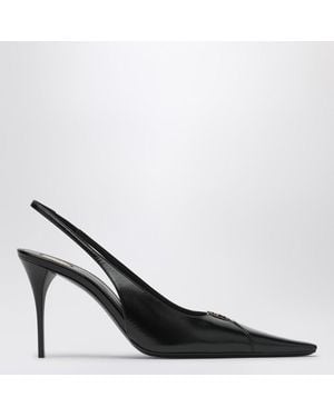 Saint Laurent Babylon Breteuil Slingback With Dãcolletã - Black
