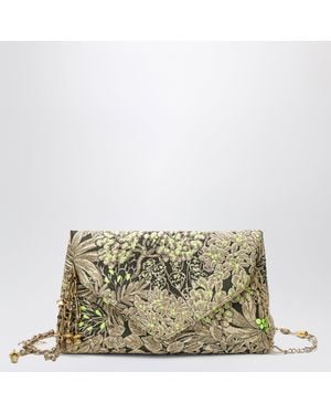 Dries Van Noten Jacquard Fabric Bag With Floral Pattern - Metallic