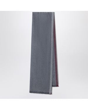 Brunello Cucinelli Dark/Burgundy/Sand Scarf - Grey