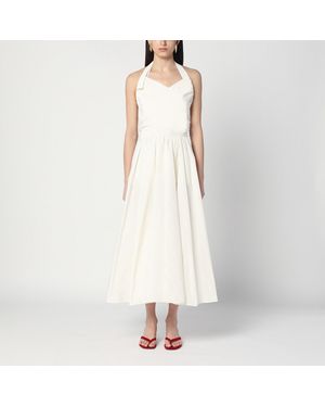 Patou Ivory Dress With A Bow On The Back - White