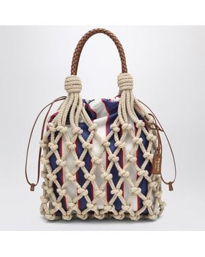 Prada Borsa noué media corda/blu royal - Rosa