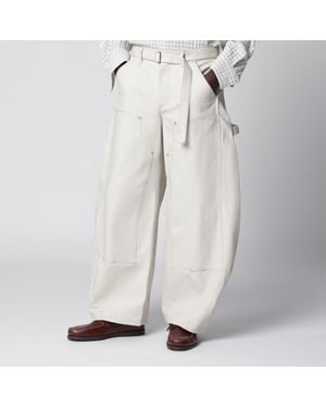 SACAI X CARHARTT WIP Ivory Rounded Cargo Trousers - White