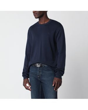 Gucci Pullover Aus Seide Und Baumwolle - Blau