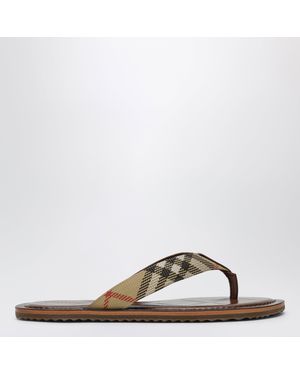 Burberry Sandalen Pavilion Check Aus Nylon - Braun