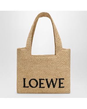 Loewe Medium Font Tote Bag - Metallic