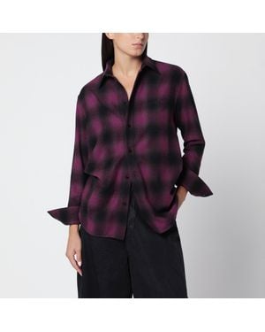 Balenciaga Checked Shirt - Purple
