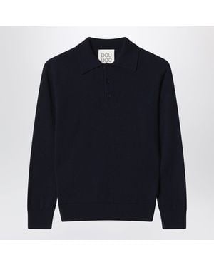 Douuod Wool Polo Shirt - Blue