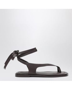 A.Emery The Heidi Sandals Dark Brown In Leather - White