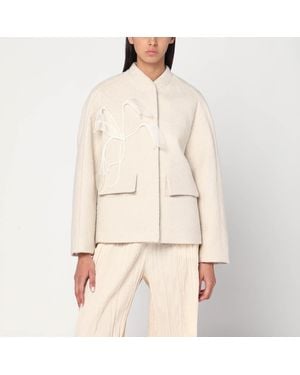 ジャケット MKDT STUDIO Jacket in boiled wool ecru Designer Boiled Wool Jackets for Women - Up to 72% off | Lyst