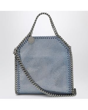 Stella McCartney Borsa Tote Micro Falabella Color Denim Effetto Metallizzato - Blu