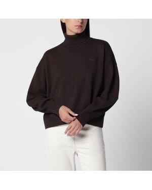 Isabel Marant Nasha Chocolate Cotton-Wool Turtleneck - Black