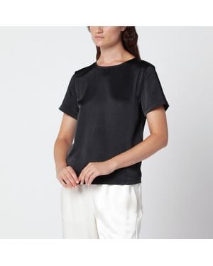 Weekend by Maxmara Satin Crew Neck T-Shirt - Black