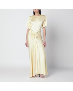 ANDAMANE Vanilla Coloured Iris Dress With Draping - Yellow