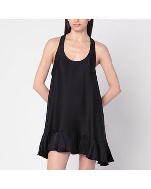 Anine Bing Abito lilith nero in misto seta