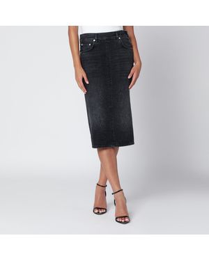 Haikure Washed-effect Kim Denim Skirt - Black