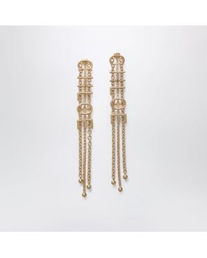 Chloé Tone Earrings With Logo Lettering - Metallic