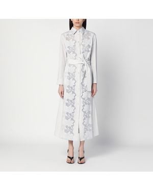P.A.R.O.S.H. Light Shirt Dress With Embroidery - White