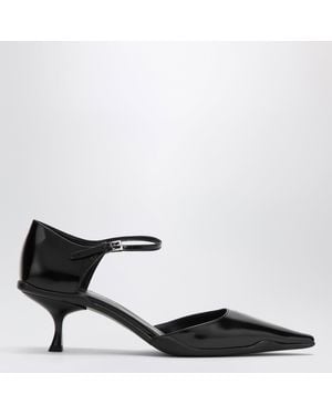Prada Escarpins Ouverts Sur Les Côtés En Cuir Brossé Noir