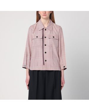 Bottega Veneta Pearl/Abyss/Scarlet Checked Shirt - Pink