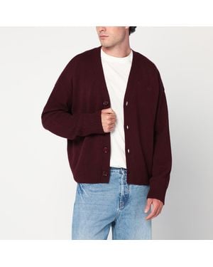 Ami Paris Cardigan Ami De Coeur Cherry Color - Red