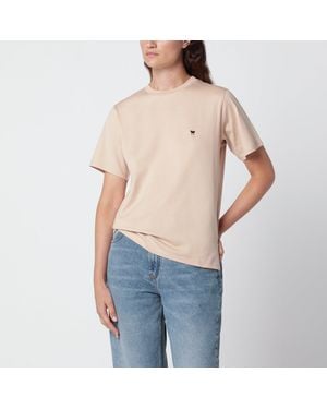 Weekend by Maxmara Puderrosa T-Shirt Aus Baumwolle Mit Logostickerei - Blau