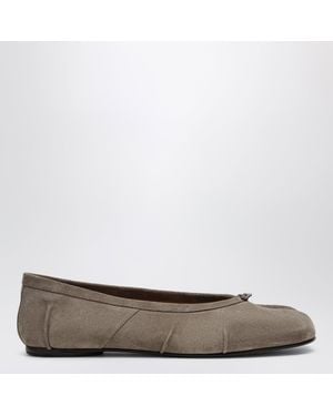 Maison Margiela Taupe Suede Tabi Ballet Flats - Natural