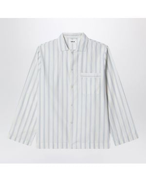 Tekla Pyjama Shirt With Light Stripes - White