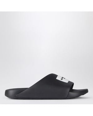 Givenchy Mules Plates Label Slide Noires En Caoutchouc - Bleu