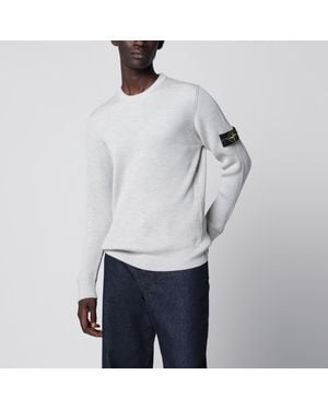 Stone Island Sand Ribbed Crew-Neck Sweater - Grey