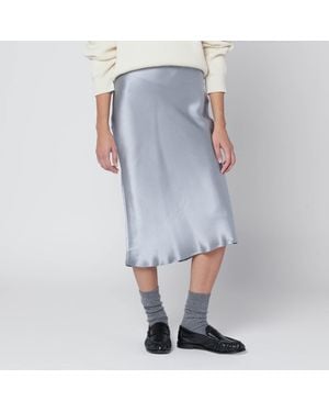Anine Bing Pastel Silk Midi Skirt - Blue
