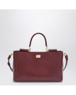 Dolce & Gabbana Vittoria Handbag In Dark Leather - Purple