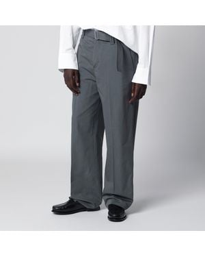 Lardini Cotton And Silk Trousers - Grey