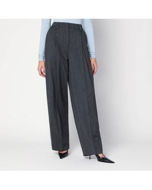 Thelatest Wide Wool-Blend Pants - Blue